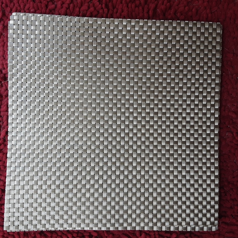 8 gold  square placemats, plastic 13.5 inches